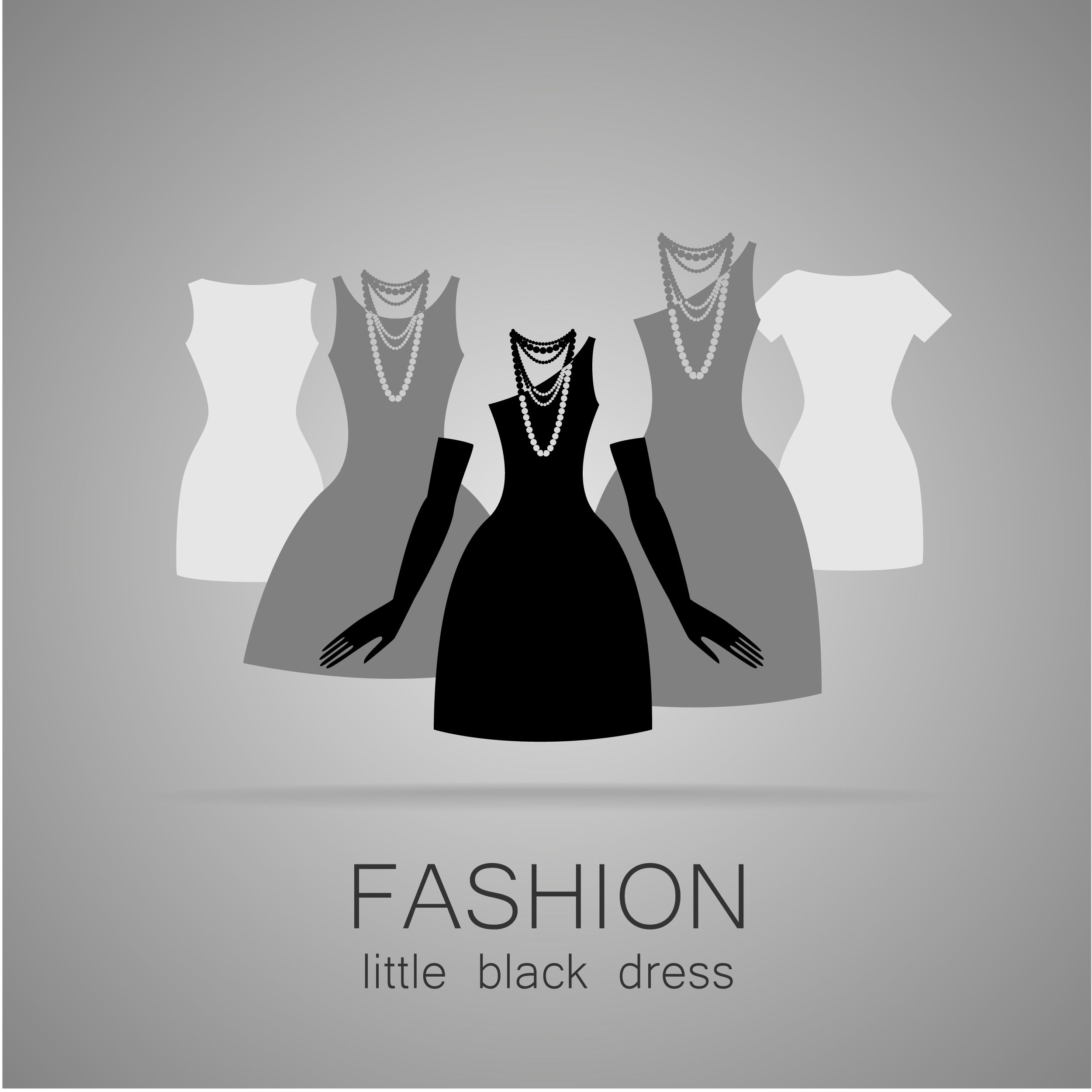 45483209 - black dress - classic fashion. template logo for a clothing store, women's boutique brand women's dresses.